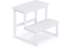 iTsst Step Stool for Adults & Kids Holds up to 500Lb,Heavy Duty Sturdy Two Step Stool for Kichen/Bathroom/High beds, Wooden&Metal Frame, Non-Slip Pads…