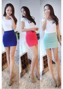 Amazon カラフルペンシルスカート ミニスカート タイトスカート 3色