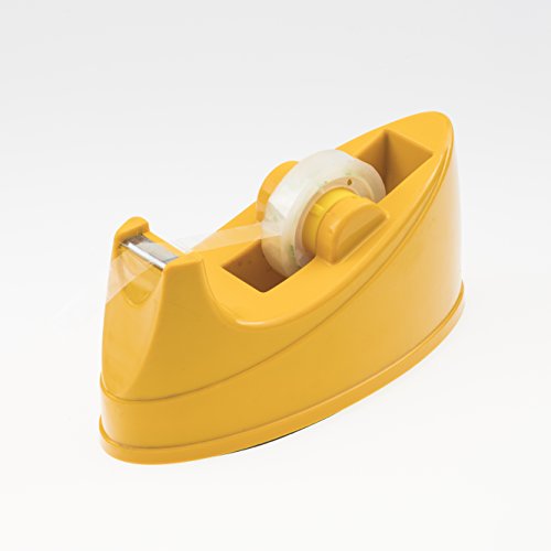 Prosun Desktop 1/4'', 1/2'' Tape Dispenser, Office and School Clear Tape Cutter, Modern Simple Design, TG07-YLW