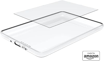MISSION CABLES Clear Case & Glass Screen Protector for Kindle 2022