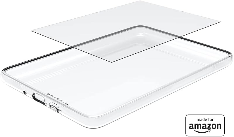 MISSION CABLES Clear Case & Glass Screen Protector for Kindle 2022