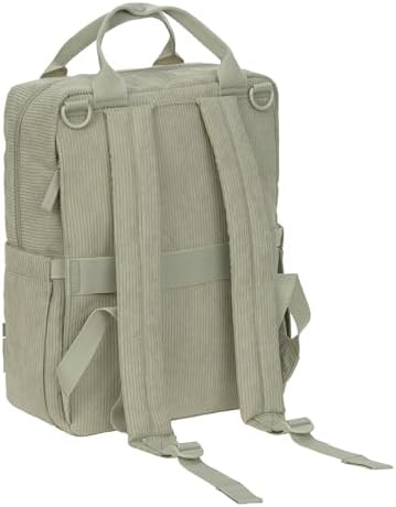 Baby Wickelrucksack Wickeltasche Rucksack mit Wickelunterlage, Kinderwagenbefestigung, Flaschenhalter nachhaltig produziert/GRE Vividal Backpack cord light khaki