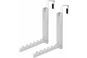 VIAV Over The Door Hooks Hanger,Foldable Over Door Drying Laundry Rack Hooks for Hanging Clothes with 6 Groves Over Door Towel Racks for Clothes,Coat, Behind Back Bathroom, Bag and Robe 2 PCS (White)
