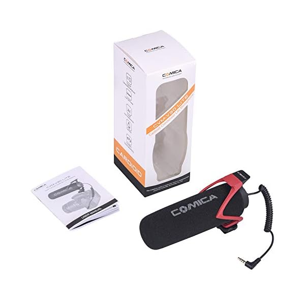 COMICA CVM-V30 LITE Kamera Mikrofon Super-Kardioid Kondensator Video Mikrofon Richtmikrofon für Canon Nikon Sony Panasonic DSLR Camcorder Smartphone (Rot) – Bild 8
