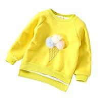 Buoyee Infant Baby Kids Boys Girls T-Shirt 3D Ice Cream Warm Tops Sweatshirt Outfits (12-18 Mothes, Yellow)