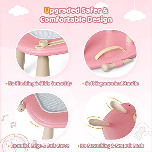 Kikidex Magnetic Drawing Board, Toddler Girl Toys for 1-3 Year Old, Doodle Board Pad Learning and Educational Toys for 1 2 3 Year Old Baby Kids Birthday Gift (Soft Pink)