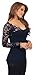 HOT FROM HOLLYWOOD Women's Fitted Cotton Casual Scalloped Floral Lace V Neck Long Sleeve Shirt Top