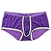 YiZYiF Men's Sexy Soft Underwear Sheer Transparent Brief Boxer Trunks Panty Purple Large