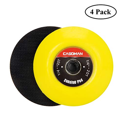CASOMAN 3-Inch Dual-Action Hook & Loop Fastener Flexible Backing Plate, 3"/ 75mm Polishing Pad with 1/4"-20 Threads, 4 PCS Set