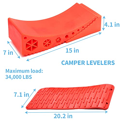 Homeon Wheels Camper Leveler, RV Leveling Blocks Work for RV Include