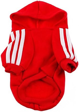 Winter Cute Warm Casual Coat Jacket Adidog Pet Clothes Hoodie Clothing Comfortable Cotton Blend (M, Red)