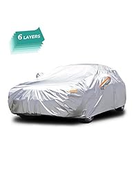Audew   Funda para coche de 6 capas, transpirable, protección UV, impermeable, resistente al polvo, ajuste universal, para Sedan, SUV