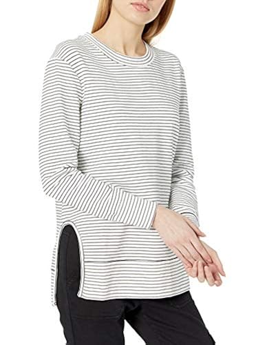 Daily Ritual Women's Long-Sleeve Crewneck Sweatshirt with Side