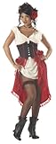 California Costumes Women's Cantina Gal Costume, Ivory/Red/Black,Large