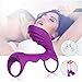 Vibrating Penis Ring-Massager Ring Dual G-spot Vibrator Cock Ring Set,Full Silicone Sex Toy Delay Spray Erection Ring for Men or Couple, Waterproof Vagina Clitoris Stimulator for Women(Purple)thumb 4