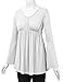 Made By Johnny WT1159 Womens V Neck Long Sleeve Empire Waist Tunic Top XXL White