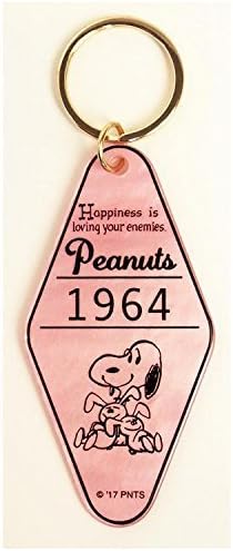Snoopy Peanuts Hotel Room Key Ring Charm Pink 106094-17
