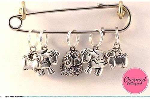 Amazon Com Sheep 5 Silver Knitting Stitch Markers The Perfect Gift For The Knitter In Your Life