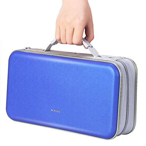 CD DVD Wallet, Wismart 96 Capacity Heavy Duty Sturdy DVD Storage Hard Shell CD Disk Holder DVD Case VCD Wallets Blu-ray Media Case Storage Holder Organizer Wallet,96 Capacity (Blue) - Thumbnail 2