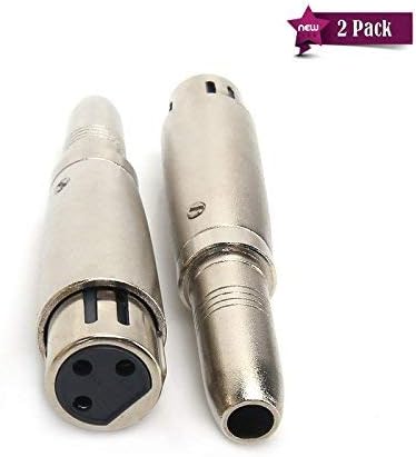 SiYear profession 3 Pin XLR Female to 6.35mm Female Jack Socket Stereo Audio Microphone Mic Adapter Converter Connector,XLR to 6.35mm Adapter (2PACK)