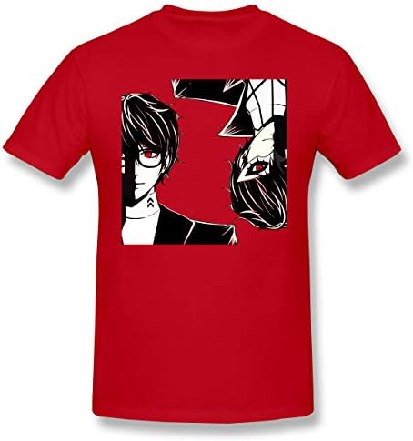 JINGYUSHANGMAO Per-Sona 5 Fashion Men Tee/T-Shirt for Party Or Sport Red