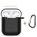 Amasing Case 2 in 1 Accessories Kits Compatible for Airpods Protective Silicone Cover and Skin Compatible for Airpod Case with Clips Keychain Black primary