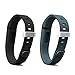 Teak - Silicone Sport Band Replacement for Fitbit Flex - Small, Black and Slate 2 Pack
