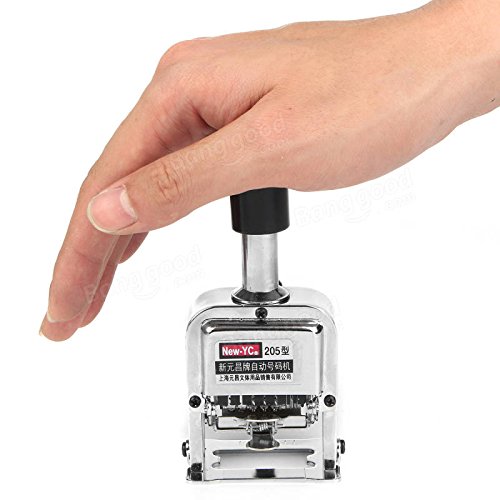 Automatic Number Stamp SENREAL Self Inking Number Stamps Kit Portable Numbering Machine with Metal Auto Jump Digits 2.3x1.4x5.1”-8 Digits