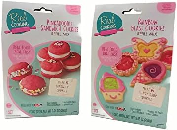 Real Cooking Baking Mix Refill Bundle -Pinkadoodle Sandwich & Rainbow Glass Cookies