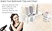 Lmeison Wall Mounted Hair Dryer, Bathroom Hair Care & Styling Tool Organizer Storage Basket, Aluminum Hanging Rack Organizer with 2 Cups for Flat Iron, Curling Wand, Hair Straighteners, Brushes