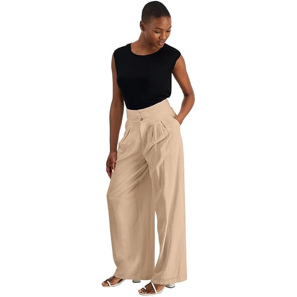 Amazon.com: Bar III Womens Satin Cropped Wide Leg Pants Black 12 