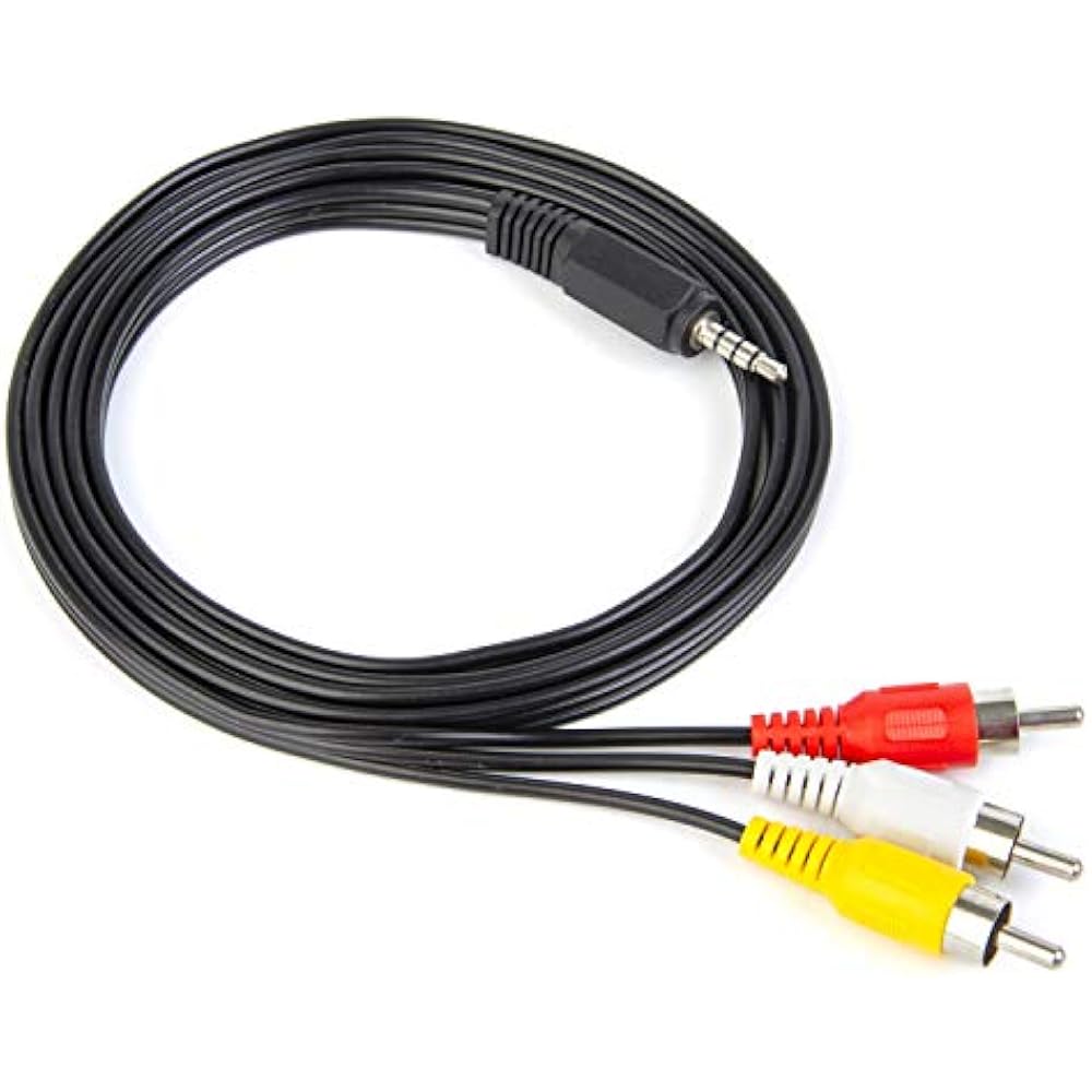 Xenocam 3.5 Mm To RCA AV Camcorder Video Cable,3.5mm Male 3RCA Plug