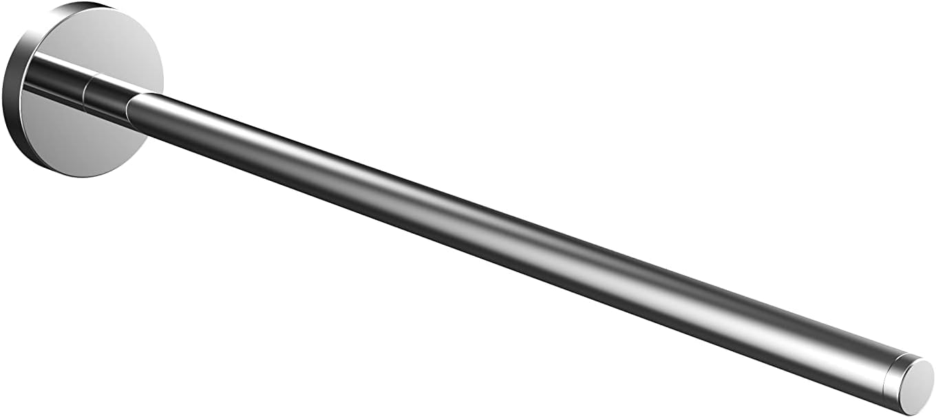 emco Round Towel Rail I Single Arm Rigid Metal Towel Rail I for Gluing I No Drilling I Bath Towel Holder for Towels I Chrome