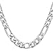 FIBO STEEL Stainless Steel Mens Womens Necklace Figaro Chain 9mm Wide, 26 inches