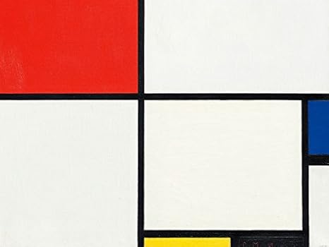 1art1 98949 Piet Mondrian - Komposition Nr. III Mit Rot, Blau, Gelb Und Schwarz, 1929, 2-Teilig Fototapete Poster-Tapete 240 