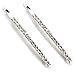 LUXXII - 1 Row and 3 Row Clear Rhinestone Crystal Hair Barrette Clip Hair Pin (Silver, 4 Count)