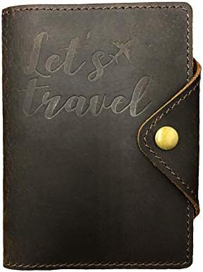 RFID Blocking Passport Cover, Leather Passport Holder ID Card Travel Wallet for Men Women Couple - Brown