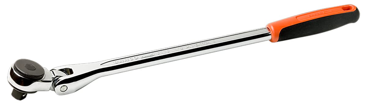 Bahco 7710 Reversible Flex-Head Ratchet, Black/Orange, 3/8-Inch
