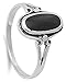 CHOOSE YOUR COLOR Sterling Silver Long Oval Ring