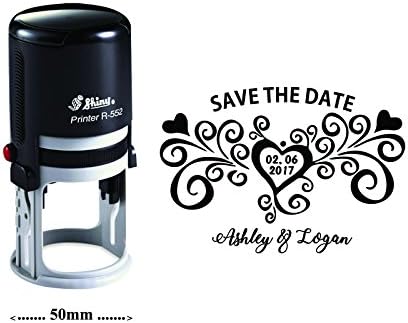 Custom Save The Date Wedding Self Inking Invitation Stamp/ Personalize Save The Date Wedding Stamp Wedding Gift/ Round