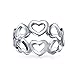 Simple BFF Love Eternity Friendship 925 Sterling Silver Open Heart Band Ring For Girlfriend For Teen