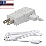 2 Amp Rapid Wall Charger & Data Cable for Samsung Galaxy Note 1 2 3 4 5 Edge Bundle -Bulk Packaging- w allsales1955 Brand American Flag Sticker (White)