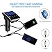 LUTU Bluetooth FM Transmitter for Car, Wireless Radio Adapter Car Kit with Fast Charging Cable 3.1A, Support TF Card Slot USB Flash Drive and Handsfree Calling (Silver)
