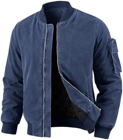Amazon.com: Pro Club Men's Flight Bomber Jacket, Navy, Small