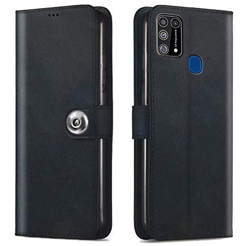 TheGiftKart Genuine Leather Finish Samsung Galaxy M31 Flip Cover Back Case | Inside Pockets & Inbuilt Stand | Wallet Sty