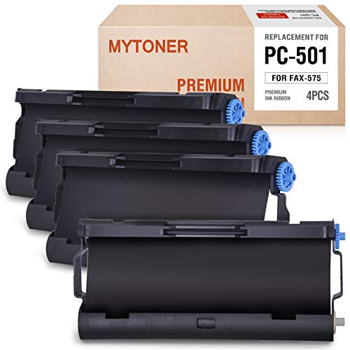 MYTONER PC501 Black Ribbon Compatible with Brother Fax Cartridge for Brother FAX 575 Fax Printers (4-Cartridge)
