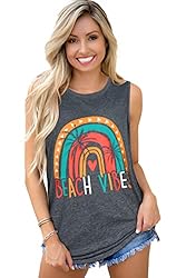 Summer Tank Tops for Women Graphic Rainbow T Shirts