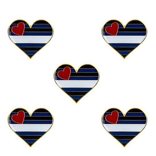 Pack 5 Leather Pride Heart Shape Lapel Pin Brooches Pins Flag badge Brooch Badges — image 1