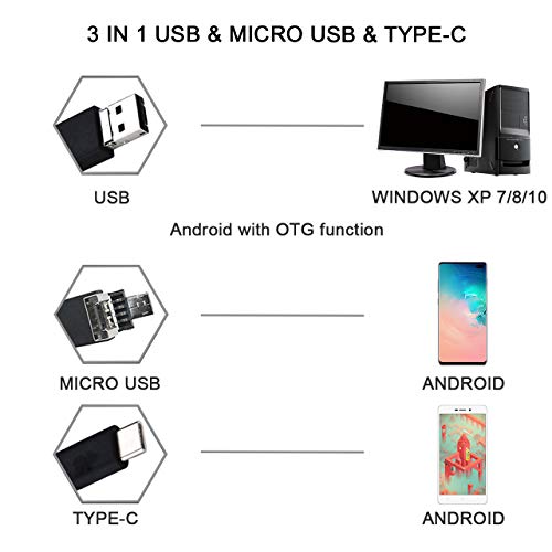 Digital USB Microscope 40X to 1000X, 8 LED Magnification Mini Handheld Endoscope Camera with Stand, Compatible with Windows 7 8 10 Android Mac Linux