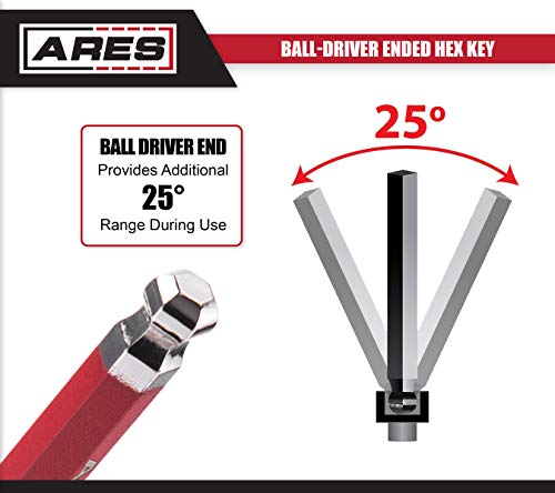 image for ARES 70164-13-Piece SAE Long Arm Ball End Hex Key Wrench Set - Chrome 